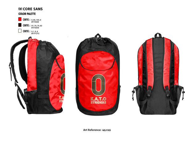 Gear Bag, K.A.T.O  STRIDERS, Track & Field, Teamtime, Team time, sublimation, custom sports apparel, team uniforms, spirit wear, spiritwear, sports uniforms, custom shirts, team store, custom team store, fundraiser sports, apparel fundraiser