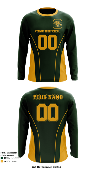 Long Sleeve Performance Shirt, Conway High School Football, Football, Teamtime, Team time, sublimation, custom sports apparel, team uniforms, spirit wear, spiritwear, sports uniforms, custom shirts, team store, custom team store, fundraiser sports, apparel fundraiser