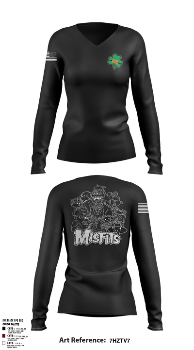 Burton Fire District Shift 1 94730632 Women's Long Sleeve V-neck Shirt - 1