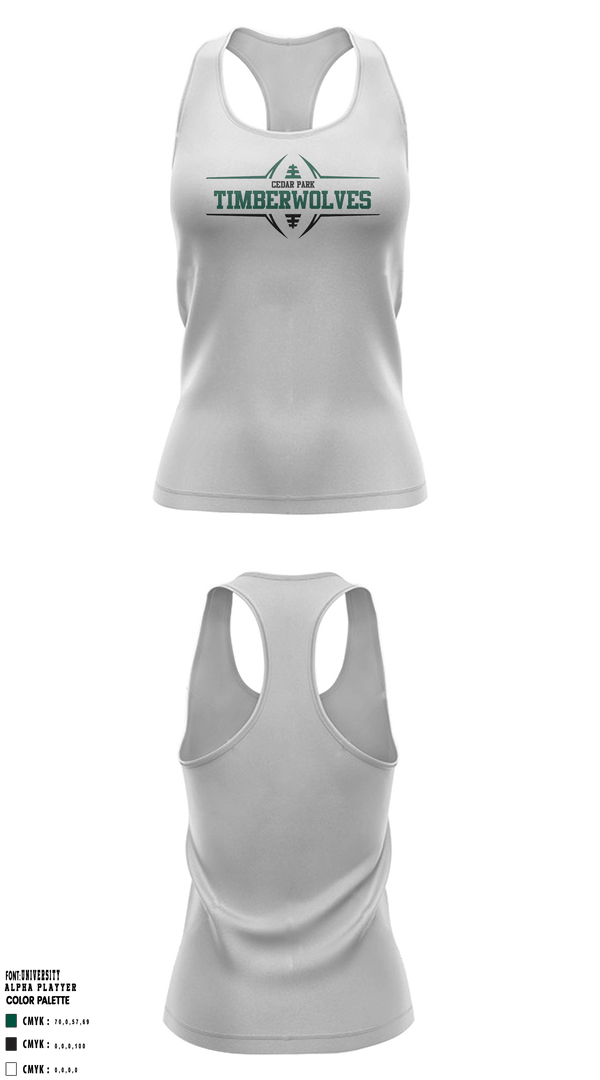 Tank Top, Cedar Park Timberwolves, Football, Teamtime, Team time, sublimation, custom sports apparel, team uniforms, spirit wear, spiritwear, sports uniforms, custom shirts, team store, custom team store, fundraiser sports, apparel fundraiser