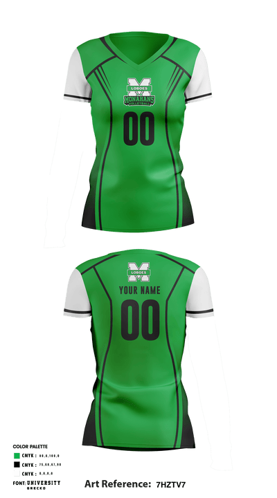 Monahans High School Volleyball 96886197 Women's Short Sleeve V-neck Shirt - 2