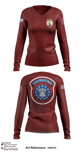 Women's Long Sleeve Vneck Shirt, , Army, Teamtime, Team time, sublimation, custom sports apparel, team uniforms, spirit wear, spiritwear, sports uniforms, custom shirts, team store, custom team store, fundraiser sports, apparel fundraiser