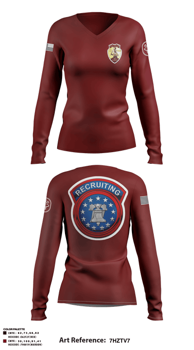 Medical Recruiting 88725565 Women's Long Sleeve V-neck Shirt - 2