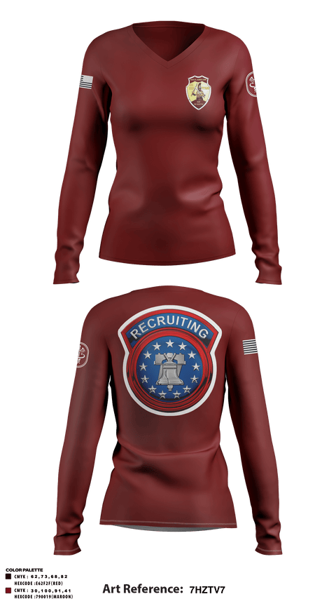 Women's Long Sleeve Vneck Shirt, , Army, Teamtime, Team time, sublimation, custom sports apparel, team uniforms, spirit wear, spiritwear, sports uniforms, custom shirts, team store, custom team store, fundraiser sports, apparel fundraiser
