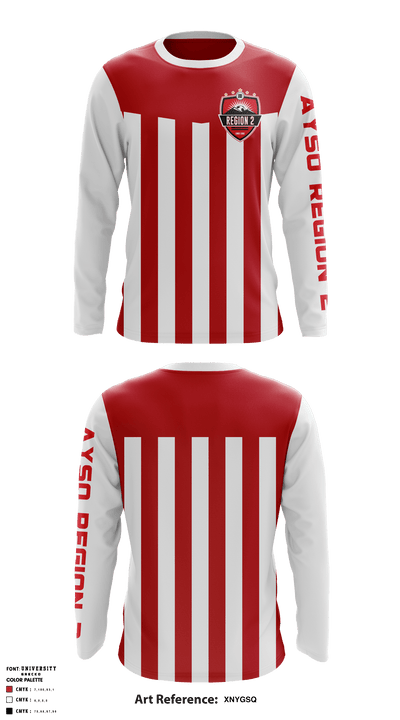 Ayso Region 2 Soccer Club 89243743 Long Sleeve Performance Shirt - 2