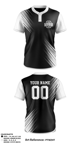 Two Button Softball Jersey, Ohio Lasers, Softball, Teamtime, Team time, sublimation, custom sports apparel, team uniforms, spirit wear, spiritwear, sports uniforms, custom shirts, team store, custom team store, fundraiser sports, apparel fundraiser