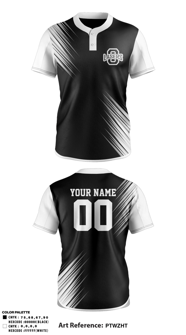 Two Button Softball Jersey, Ohio Lasers, Softball, Teamtime, Team time, sublimation, custom sports apparel, team uniforms, spirit wear, spiritwear, sports uniforms, custom shirts, team store, custom team store, fundraiser sports, apparel fundraiser