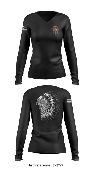 3/4 kilo co 2nd platoon 58188841 Women's Long Sleeve V-neck Shirt - 1