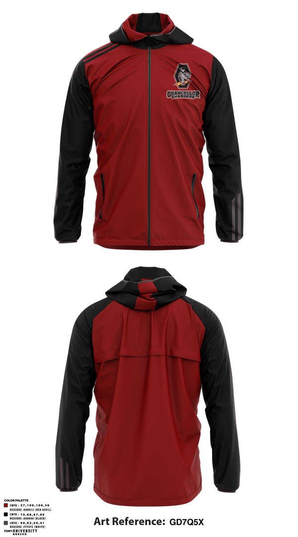 Windbreaker, Chancellor Chargers, Wrestling, Teamtime, Team time, sublimation, custom sports apparel, team uniforms, spirit wear, spiritwear, sports uniforms, custom shirts, team store, custom team store, fundraiser sports, apparel fundraiser