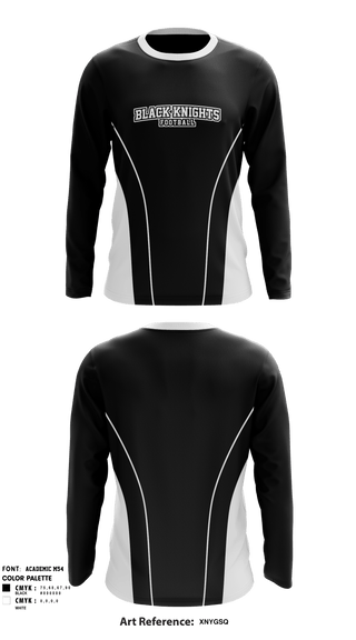 Long Sleeve Performance Shirt, Black knights, Football, Teamtime, Team time, sublimation, custom sports apparel, team uniforms, spirit wear, spiritwear, sports uniforms, custom shirts, team store, custom team store, fundraiser sports, apparel fundraiser