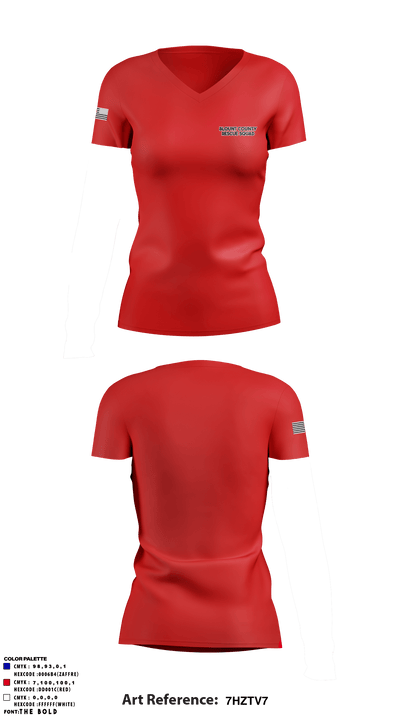 Blount County Rescue Squad 66497611 Women's Short Sleeve V-neck Shirt - 2