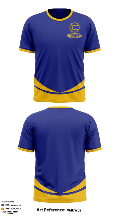 Hanover High School Ice Hockey 9139465 Short Sleeve Performance Shirt - 1