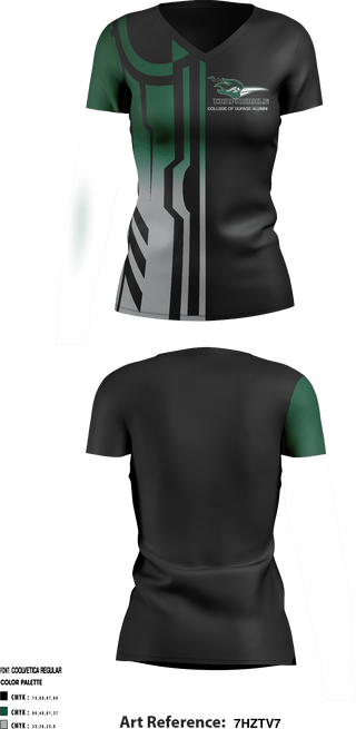 Women's Short Sleeve Vneck Shirt, College of DuPage Alumni, School Spirit Store, Teamtime, Team time, sublimation, custom sports apparel, team uniforms, spirit wear, spiritwear, sports uniforms, custom shirts, team store, custom team store, fundraiser sports, apparel fundraiser