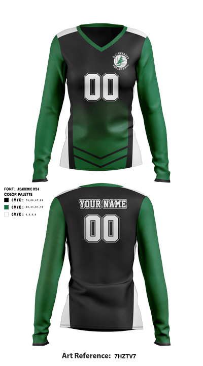 D C Everest High School Women's Volleyball 94932616 Long Sleeve Shooting Shirt - 1