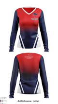 Saugerties Outlaws Youth Cheer 64678196 Women's Long Sleeve V-neck Shirt - 2
