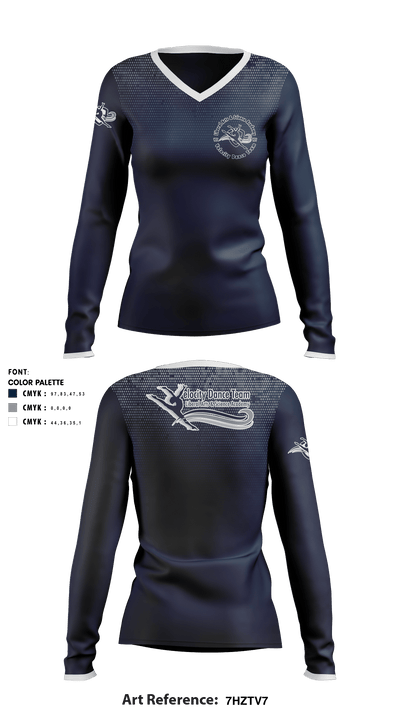 Velocity Dance Team 59959409 Women's Long Sleeve V-neck Shirt - 1