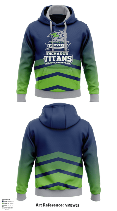 J E Richards Middle School Basketball 10653844 Hoodie - 1