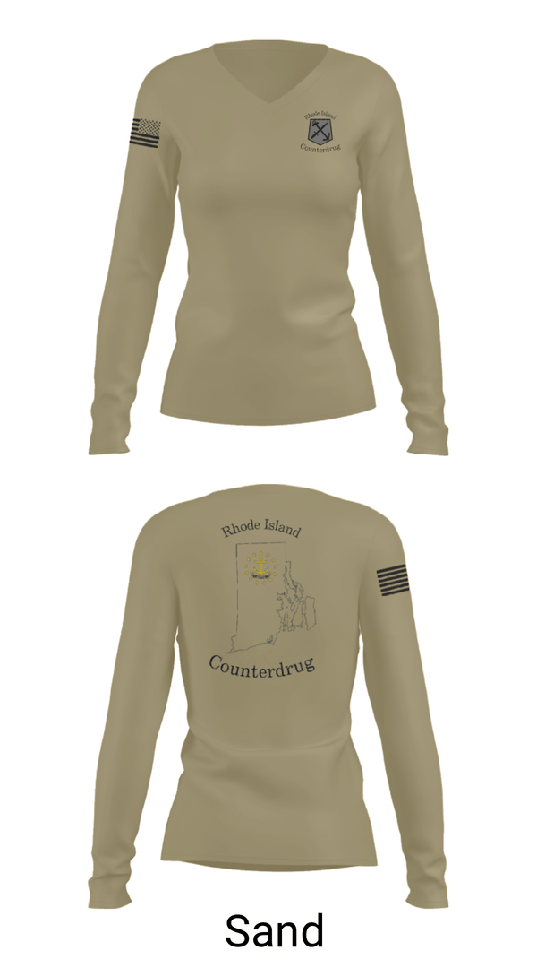 Women's Long Sleeve Vneck Shirt, , National Guard, Teamtime, Team time, sublimation, custom sports apparel, team uniforms, spirit wear, spiritwear, sports uniforms, custom shirts, team store, custom team store, fundraiser sports, apparel fundraiser