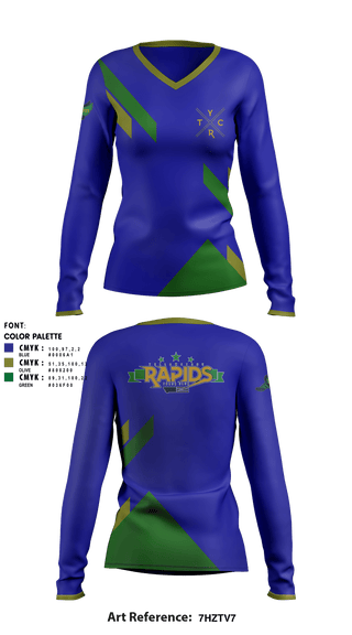 Women's Long Sleeve Vneck Shirt, Yellowstone Rapids Track, Track & Field, Teamtime, Team time, sublimation, custom sports apparel, team uniforms, spirit wear, spiritwear, sports uniforms, custom shirts, team store, custom team store, fundraiser sports, apparel fundraiser