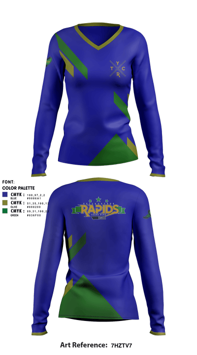 Yellowstone Rapids Track 62906431 Women's Long Sleeve V-neck Shirt - 1