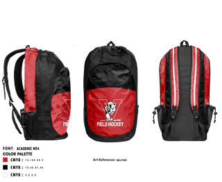 Gear Bag, Vista High School Field Hockey, Field Hockey, Teamtime, Team time, sublimation, custom sports apparel, team uniforms, spirit wear, spiritwear, sports uniforms, custom shirts, team store, custom team store, fundraiser sports, apparel fundraiser