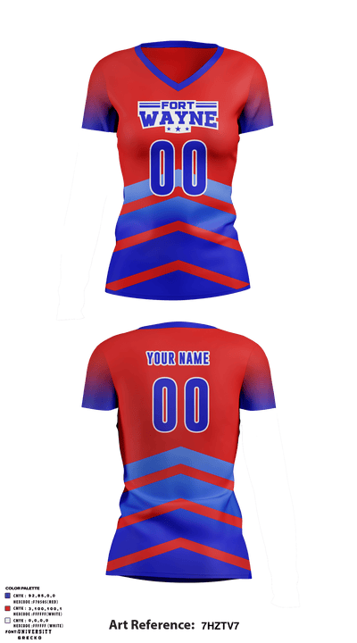 Fort Wayne Volleyball Club 35230109 Women's Short Sleeve V-neck Shirt - 2