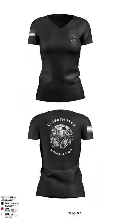 2-130th TTCS 72219960 Women's Short Sleeve V-neck Shirt - 4