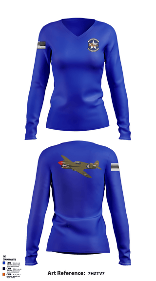 Women's Long Sleeve Vneck Shirt, , Air Force, Teamtime, Team time, sublimation, custom sports apparel, team uniforms, spirit wear, spiritwear, sports uniforms, custom shirts, team store, custom team store, fundraiser sports, apparel fundraiser