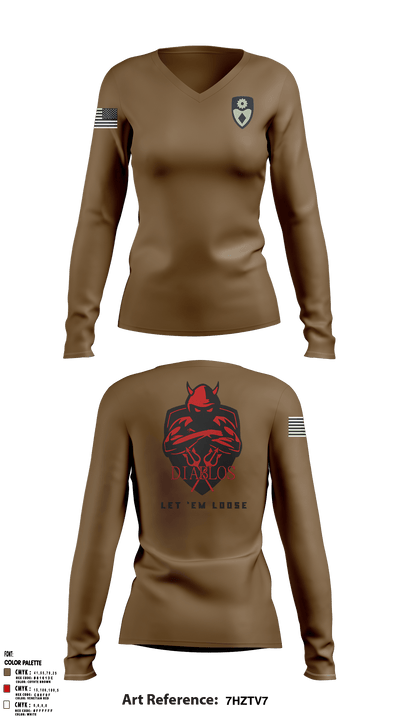 3rd PLT Diablos 55800262 Women's Long Sleeve V-neck Shirt - 4