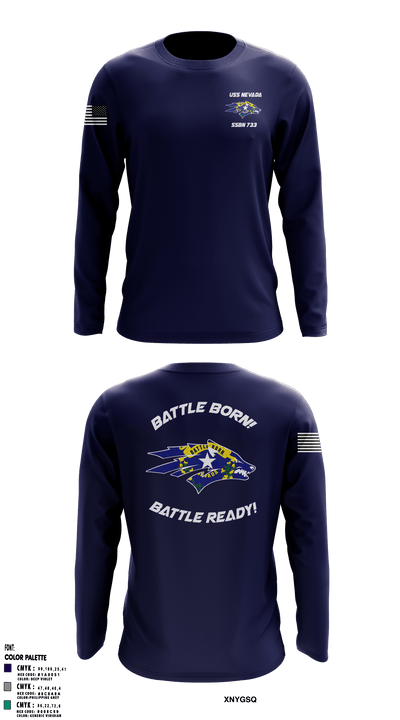 USS NEVADA SSBN 733 65073503 Long Sleeve Performance Shirt - 2