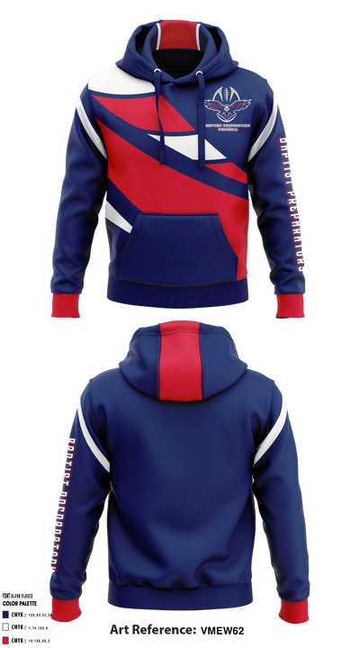 Baptist Preparatory Upper School Football 11381605 Hoodie - 1