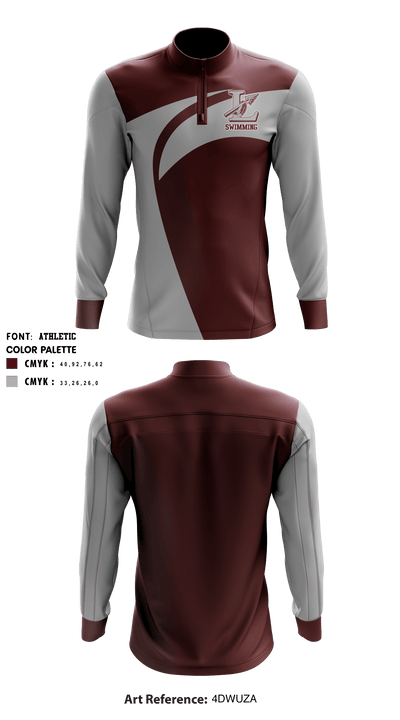Lebanon High School Swimming 74214558 Quarter Zip Jacket - 1
