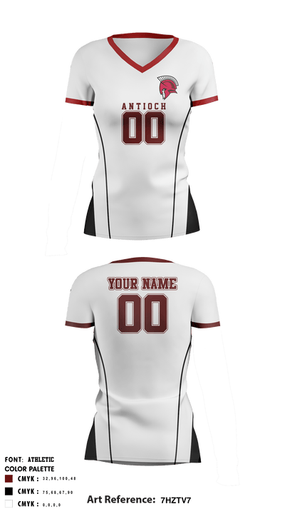 Antioch Middle School Volleyball 9817929 Women's Short Sleeve V-neck Shirt - 3