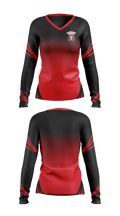 Castleberry High School Cheer 36149140 Women's Long Sleeve V-neck Shirt - 1