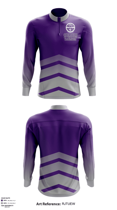 Cherokee Bluff High School Basketball 34197099 Quarter Zip Jacket - 1