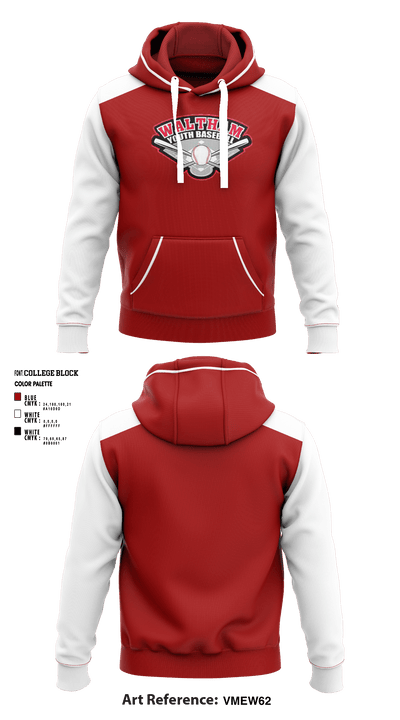 Waltham Youth Baseball 24052548 Hoodie - 1