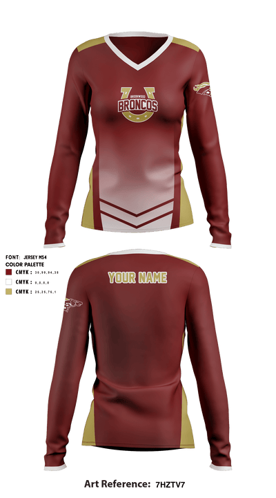 Brookwood High School Basketball 87022378 Women's Long Sleeve V-neck Shirt - 1