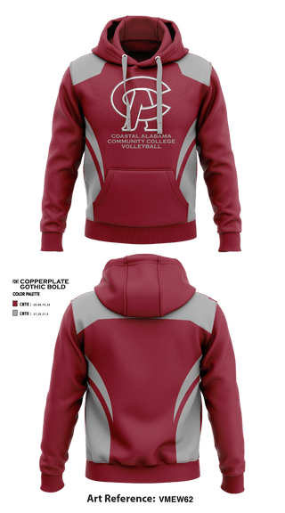 Hoodie, Coastal Alabama Community College Volleyball, Men's Volleyball, Teamtime, Team time, sublimation, custom sports apparel, team uniforms, spirit wear, spiritwear, sports uniforms, custom shirts, team store, custom team store, fundraiser sports, apparel fundraiser