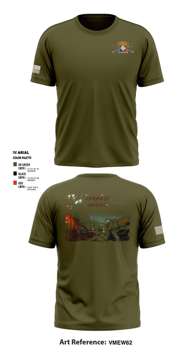 C Co, 2-70th AR, 2 ABCT, 1 ID 35817119 Short Sleeve Performance Shirt - 1
