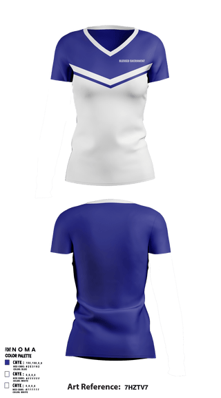 Women's Short Sleeve Vneck Shirt, Blessed Sacrament School, School Spirit Store, Teamtime, Team time, sublimation, custom sports apparel, team uniforms, spirit wear, spiritwear, sports uniforms, custom shirts, team store, custom team store, fundraiser sports, apparel fundraiser