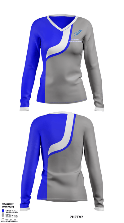 Central High School 54866943 Women's Long Sleeve V-neck Shirt - 3
