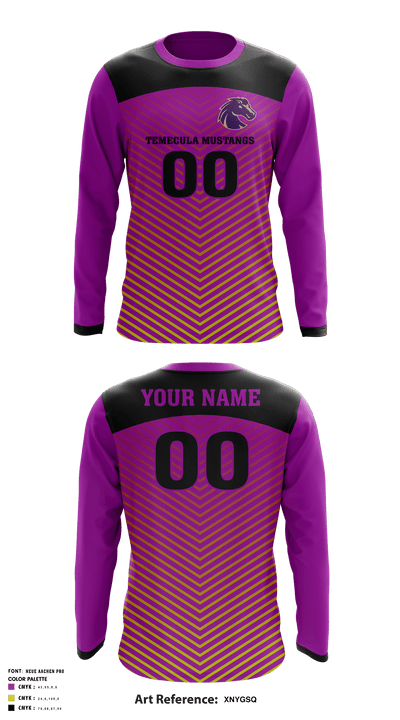 Temecula Mustangs 81044733 Long Sleeve Performance Shirt - 2