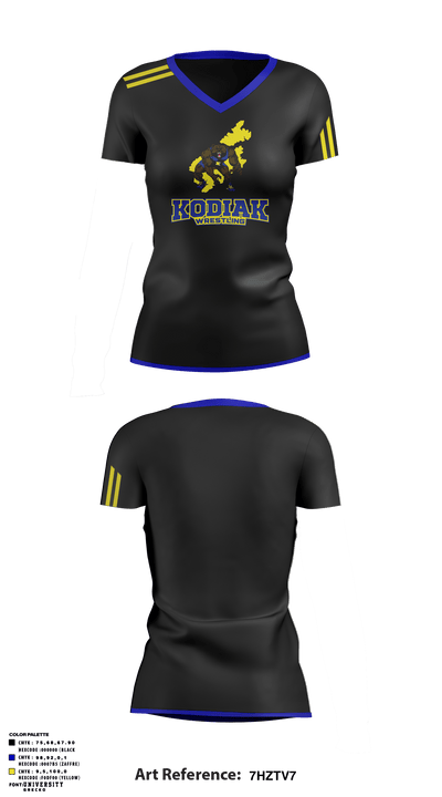 Kodiak Wrestling Club 3624790 Women's Short Sleeve V-neck Shirt - 1