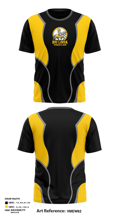 Rio Linda High School Wrestling 69384495 Short Sleeve Performance Shirt - 1