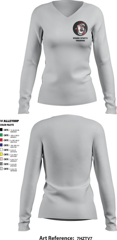 Venom Sports Training 59845358 Women's Long Sleeve V-neck Shirt - 9 (1)