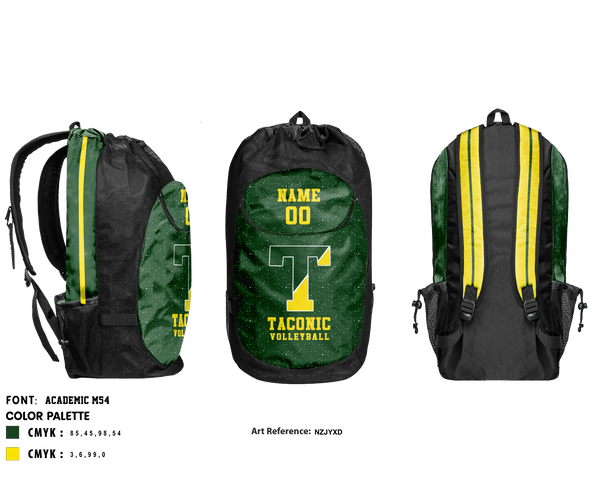 Gear Bag, Taconic High School Volleyball, Women's Volleyball, Teamtime, Team time, sublimation, custom sports apparel, team uniforms, spirit wear, spiritwear, sports uniforms, custom shirts, team store, custom team store, fundraiser sports, apparel fundraiser