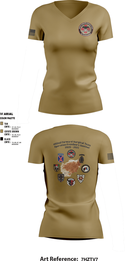 402nd Forward Surgical Team 1621441 Women's Short Sleeve V-neck Shirt - 5