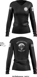 MORTAR, HHC, 1-8CAV 36118103 Women's Long Sleeve V-neck Shirt - 1