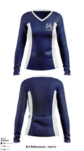 Durand High School Cheer 28550750 Women's Long Sleeve V-neck Shirt - 1