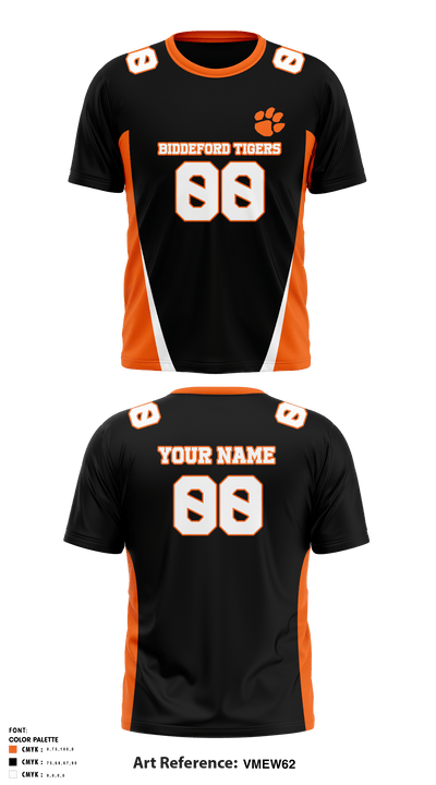 Biddeford Tigers 73957233 Short Sleeve Performance Shirt - 1